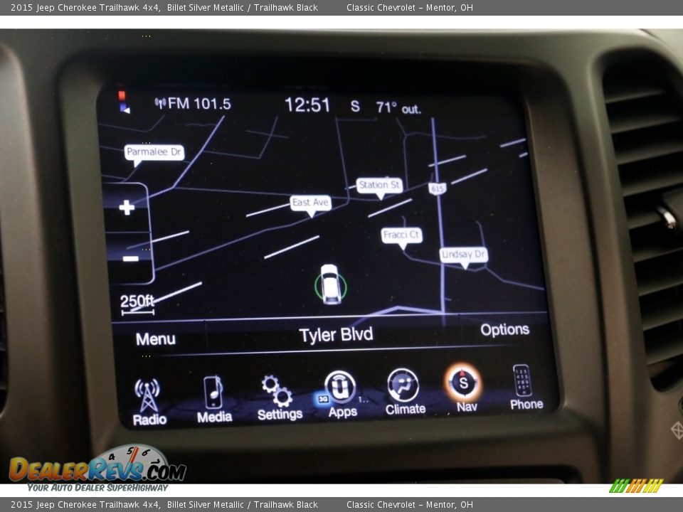 2015 Jeep Cherokee Trailhawk 4x4 Billet Silver Metallic / Trailhawk Black Photo #13