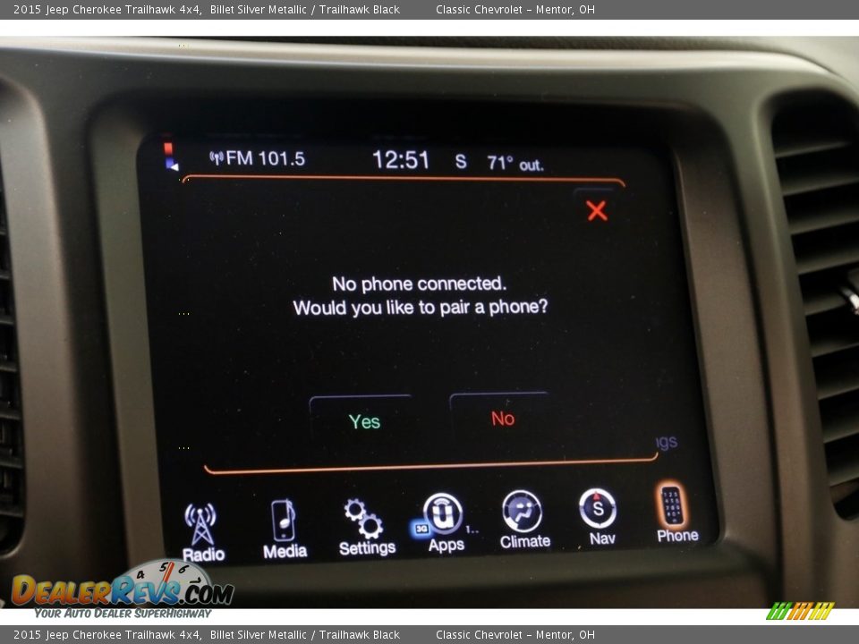 2015 Jeep Cherokee Trailhawk 4x4 Billet Silver Metallic / Trailhawk Black Photo #14