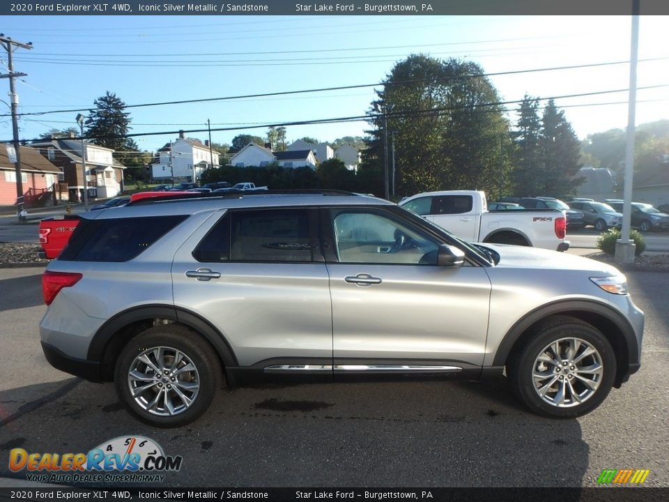 2020 Ford Explorer XLT 4WD Iconic Silver Metallic / Sandstone Photo #4