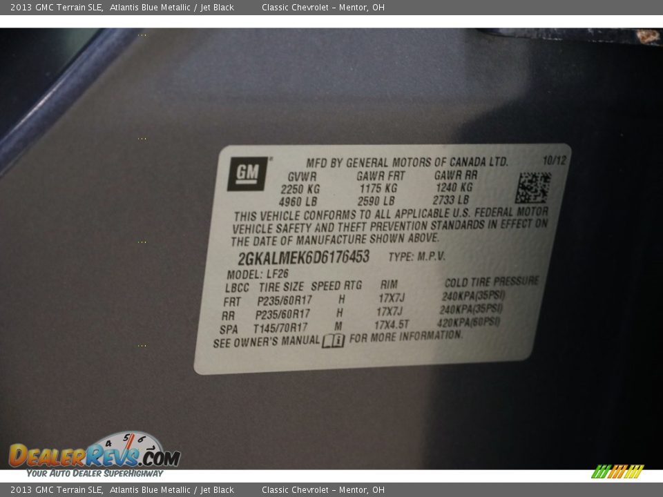 2013 GMC Terrain SLE Atlantis Blue Metallic / Jet Black Photo #18