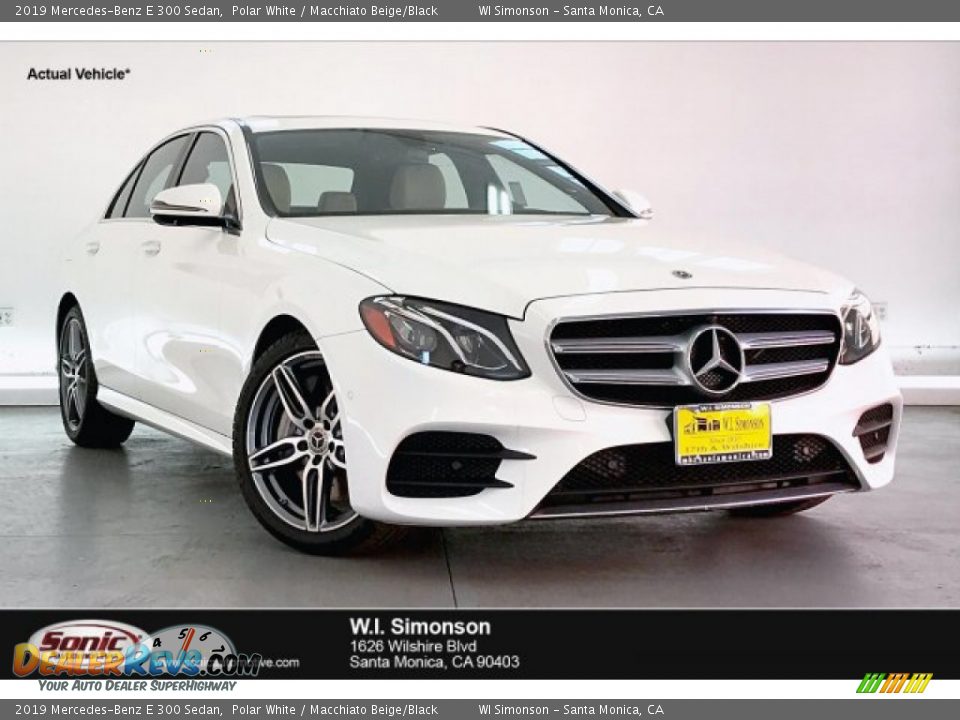 2019 Mercedes-Benz E 300 Sedan Polar White / Macchiato Beige/Black Photo #1