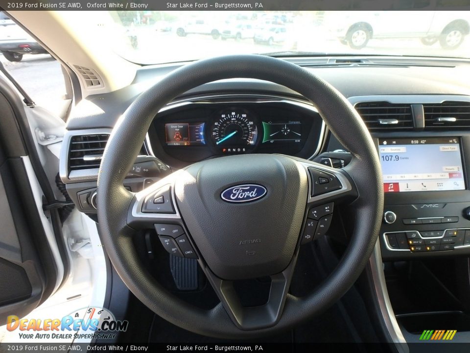 2019 Ford Fusion SE AWD Oxford White / Ebony Photo #17