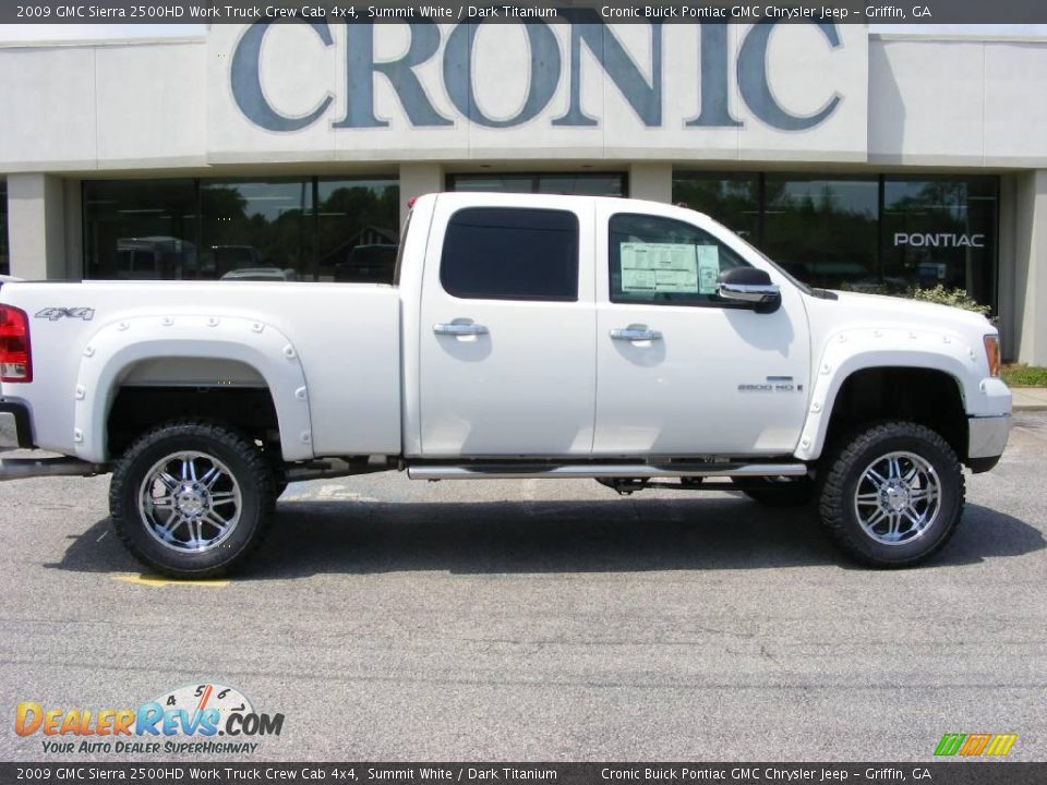 2009 GMC Sierra 2500HD Work Truck Crew Cab 4x4 Summit White / Dark Titanium Photo #1
