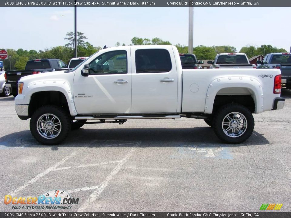 2009 GMC Sierra 2500HD Work Truck Crew Cab 4x4 Summit White / Dark Titanium Photo #5