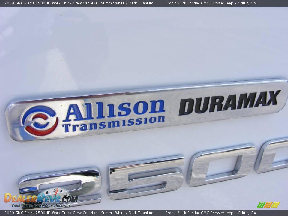 2009 GMC Sierra 2500HD Work Truck Crew Cab 4x4 Summit White / Dark Titanium Photo #15