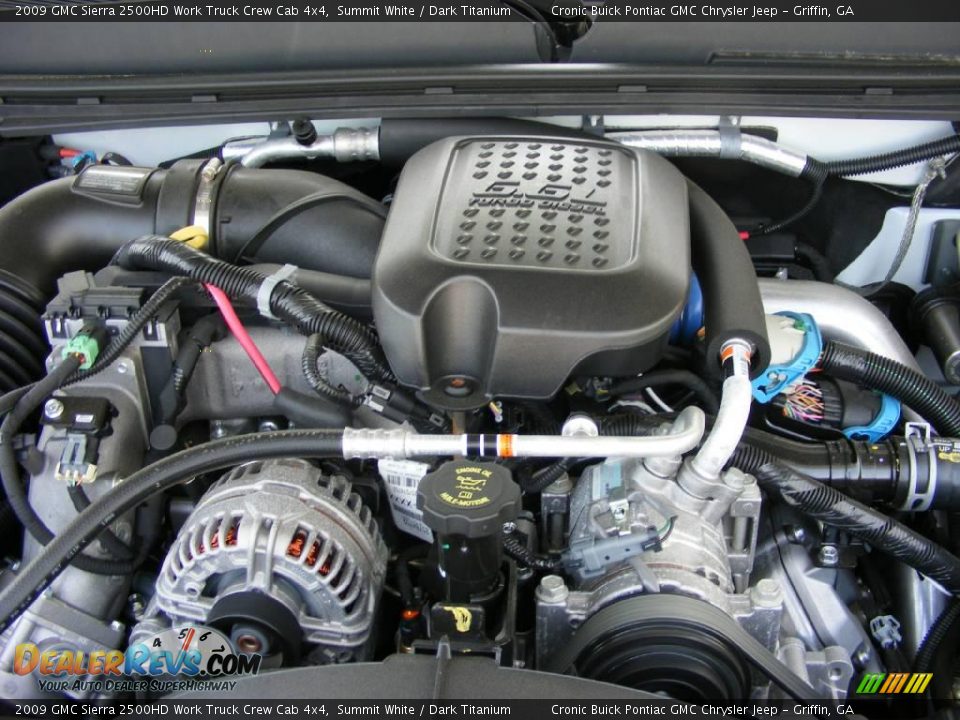 2009 GMC Sierra 2500HD Work Truck Crew Cab 4x4 Summit White / Dark Titanium Photo #16