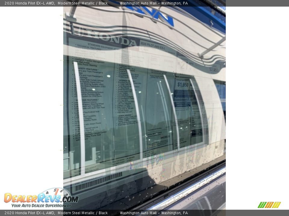 2020 Honda Pilot EX-L AWD Modern Steel Metallic / Black Photo #15