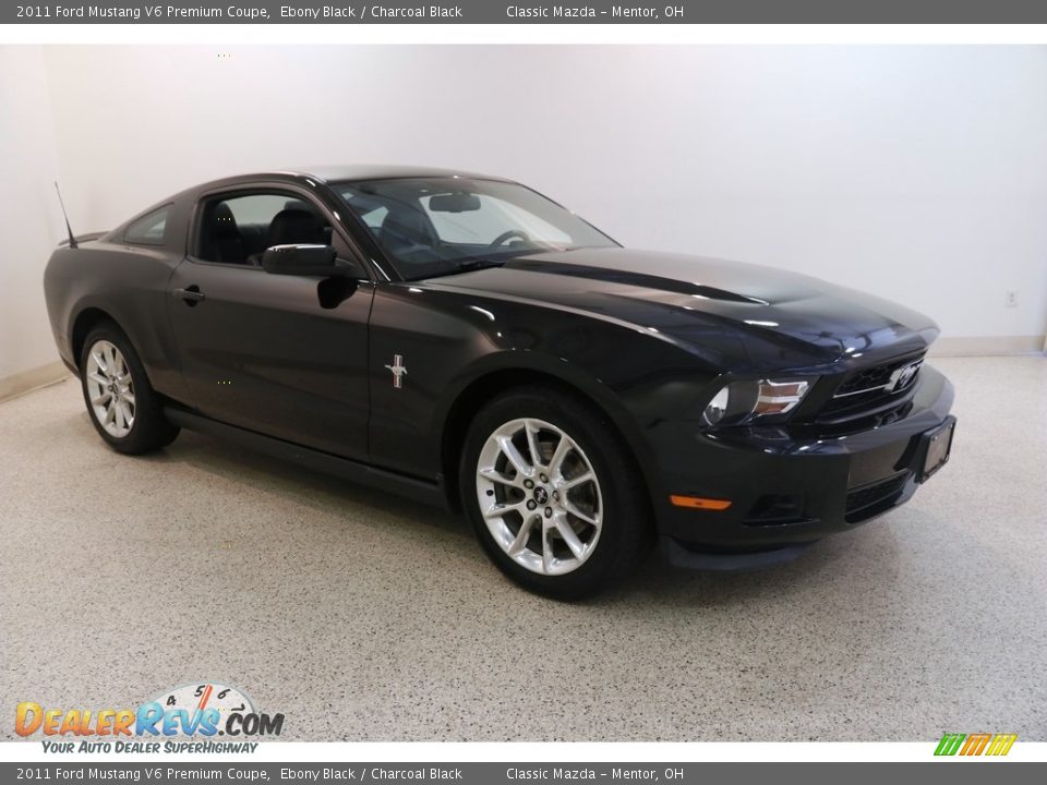2011 Ford Mustang V6 Premium Coupe Ebony Black / Charcoal Black Photo #1