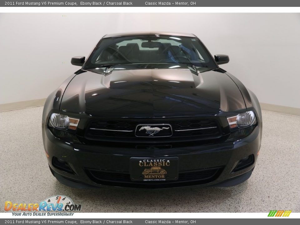 2011 Ford Mustang V6 Premium Coupe Ebony Black / Charcoal Black Photo #2