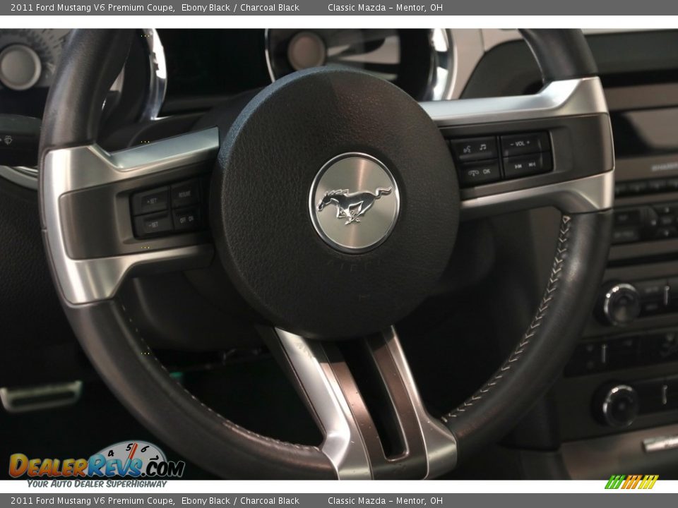 2011 Ford Mustang V6 Premium Coupe Ebony Black / Charcoal Black Photo #7