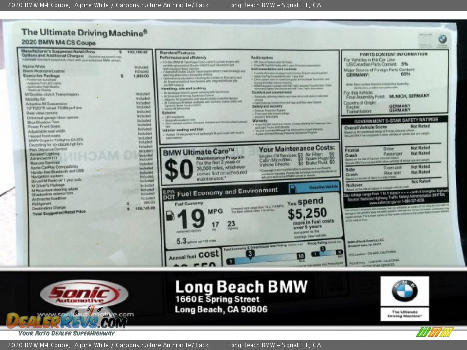 2020 BMW M4 Coupe Alpine White / Carbonstructure Anthracite/Black Photo #10