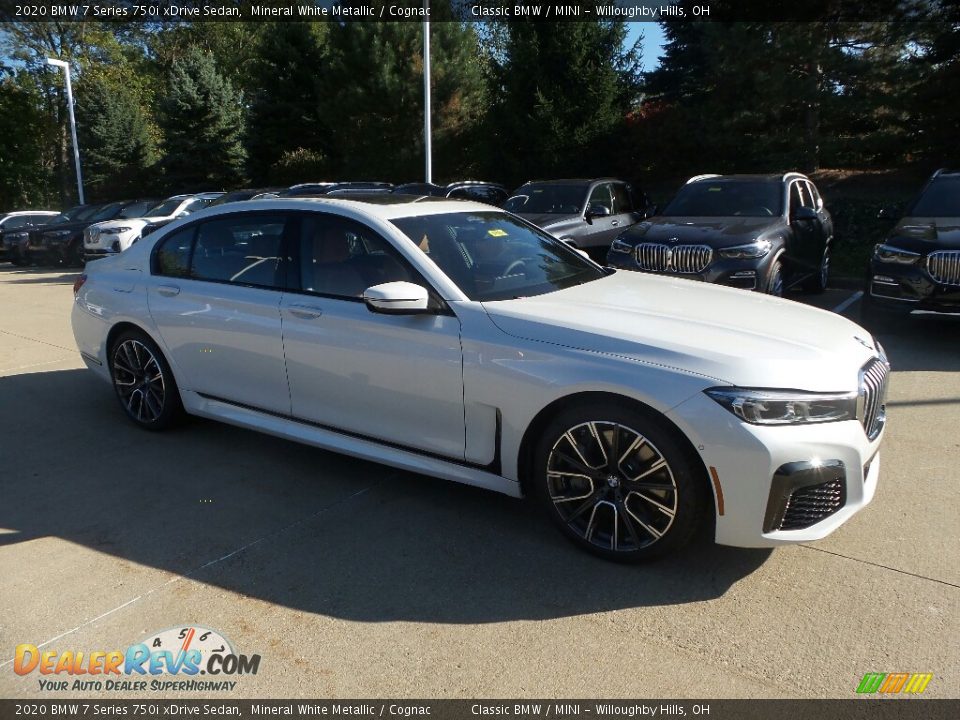 2020 BMW 7 Series 750i xDrive Sedan Mineral White Metallic / Cognac Photo #1