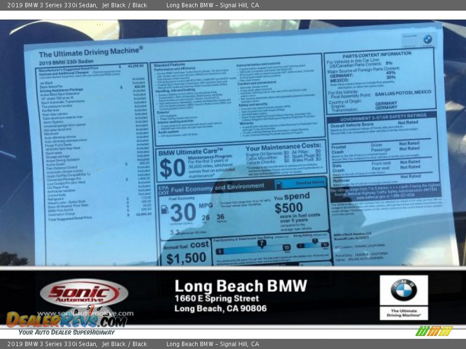 2019 BMW 3 Series 330i Sedan Jet Black / Black Photo #10