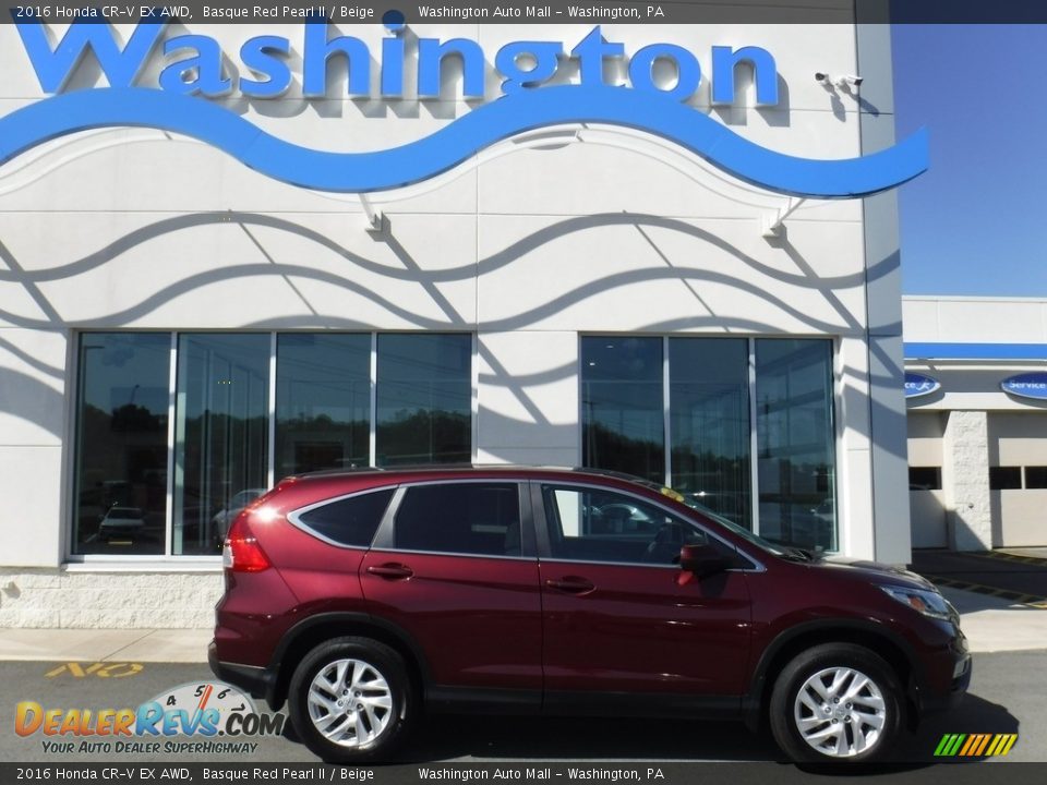 2016 Honda CR-V EX AWD Basque Red Pearl II / Beige Photo #2