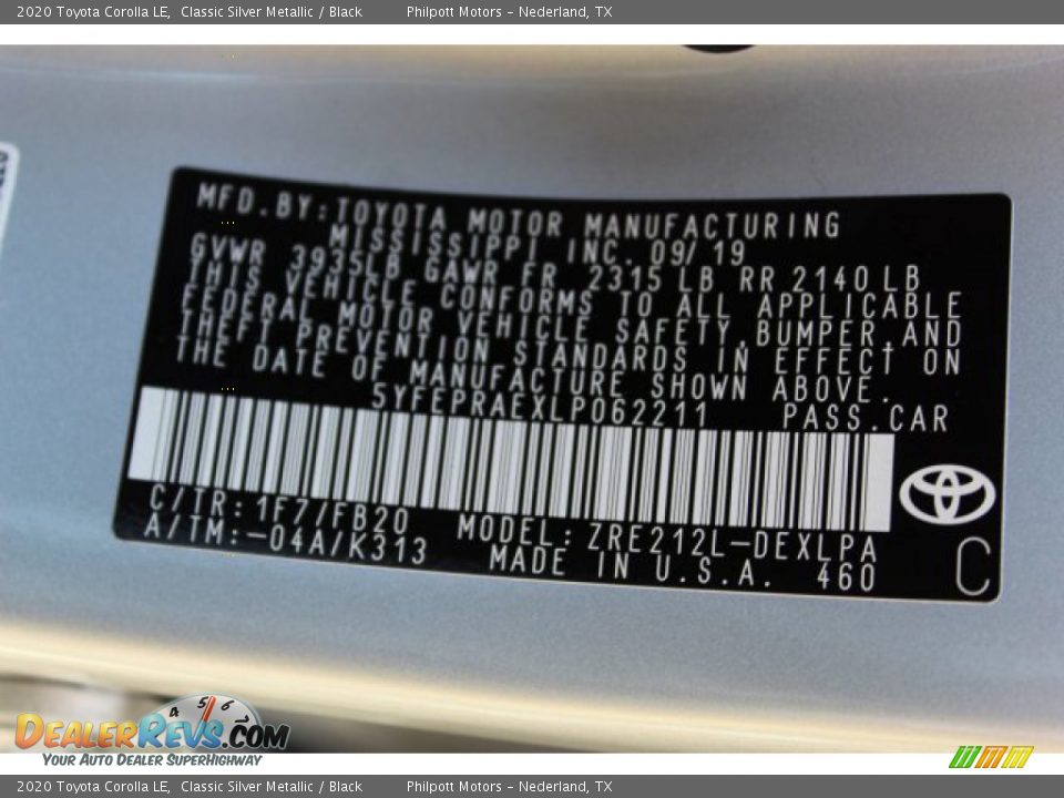 2020 Toyota Corolla LE Classic Silver Metallic / Black Photo #24