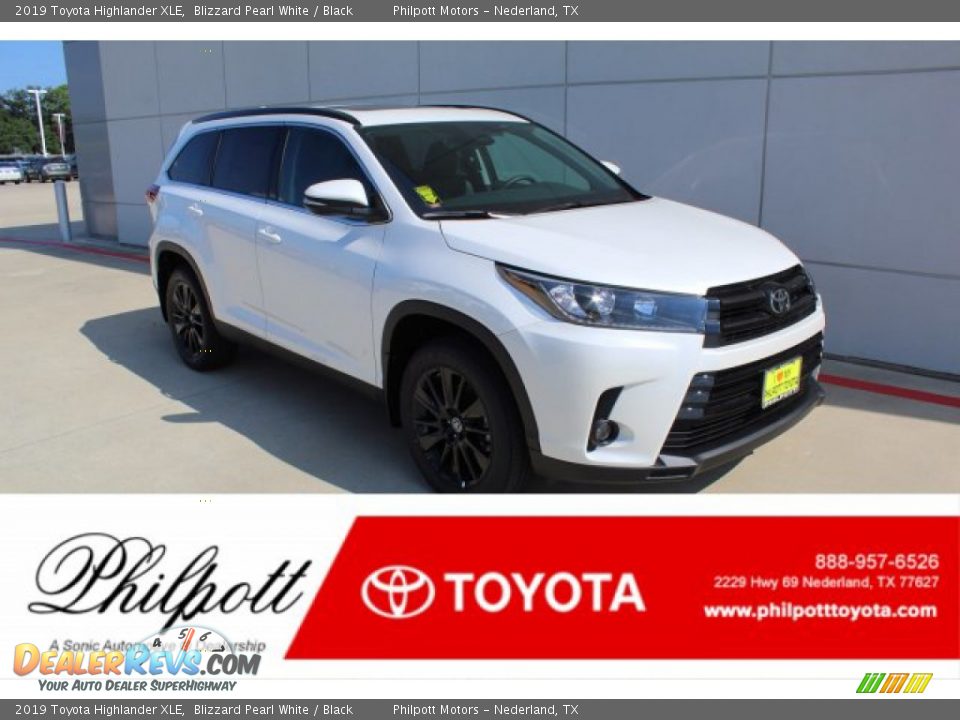 2019 Toyota Highlander XLE Blizzard Pearl White / Black Photo #1