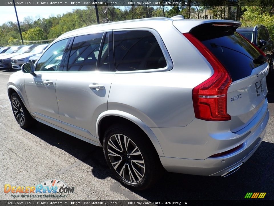 2020 Volvo XC90 T6 AWD Momentum Bright Silver Metallic / Blond Photo #4
