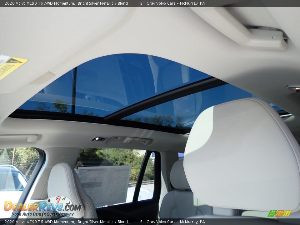 2020 Volvo XC90 T6 AWD Momentum Bright Silver Metallic / Blond Photo #12