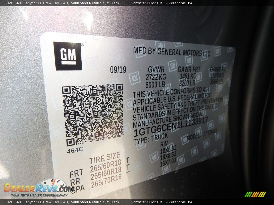 2020 GMC Canyon SLE Crew Cab 4WD Satin Steel Metallic / Jet Black Photo #11