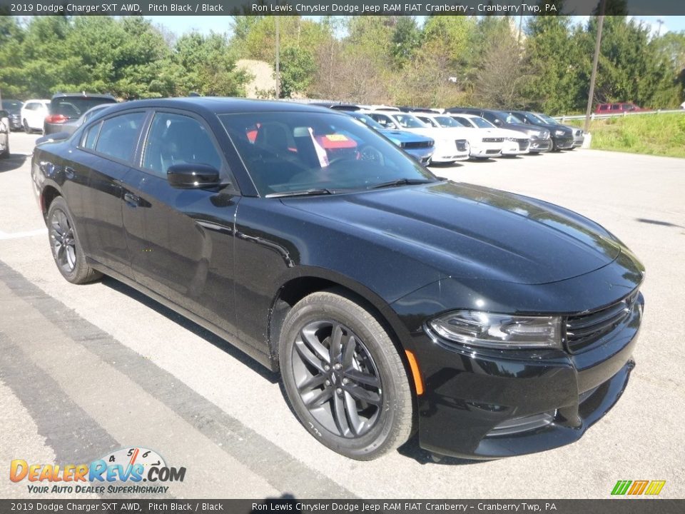 2019 Dodge Charger SXT AWD Pitch Black / Black Photo #7