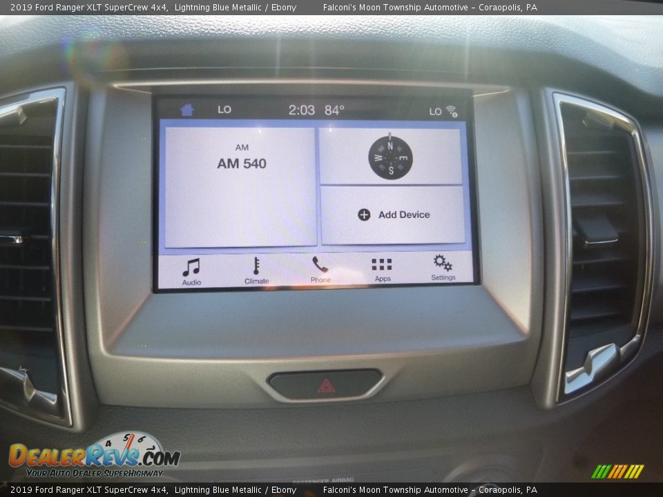 2019 Ford Ranger XLT SuperCrew 4x4 Lightning Blue Metallic / Ebony Photo #13