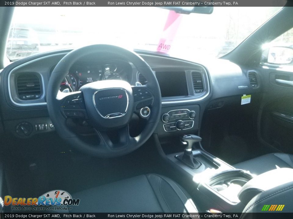 2019 Dodge Charger SXT AWD Pitch Black / Black Photo #14