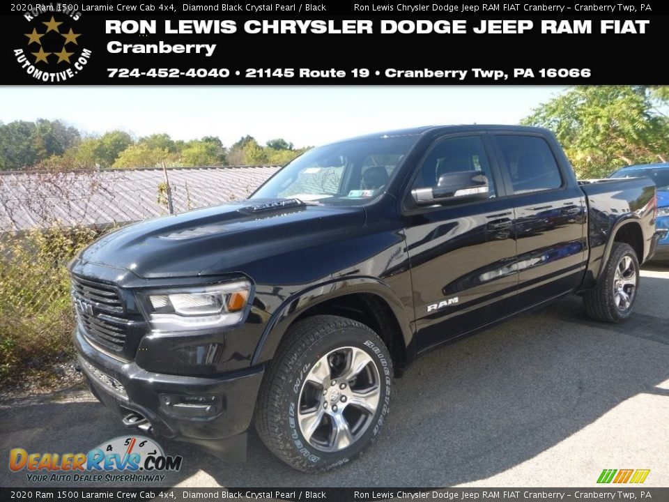 2020 Ram 1500 Laramie Crew Cab 4x4 Diamond Black Crystal Pearl / Black Photo #1