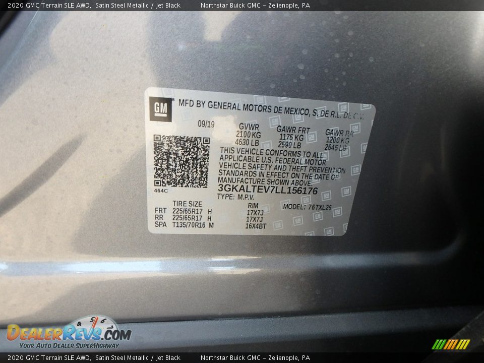 2020 GMC Terrain SLE AWD Satin Steel Metallic / Jet Black Photo #11