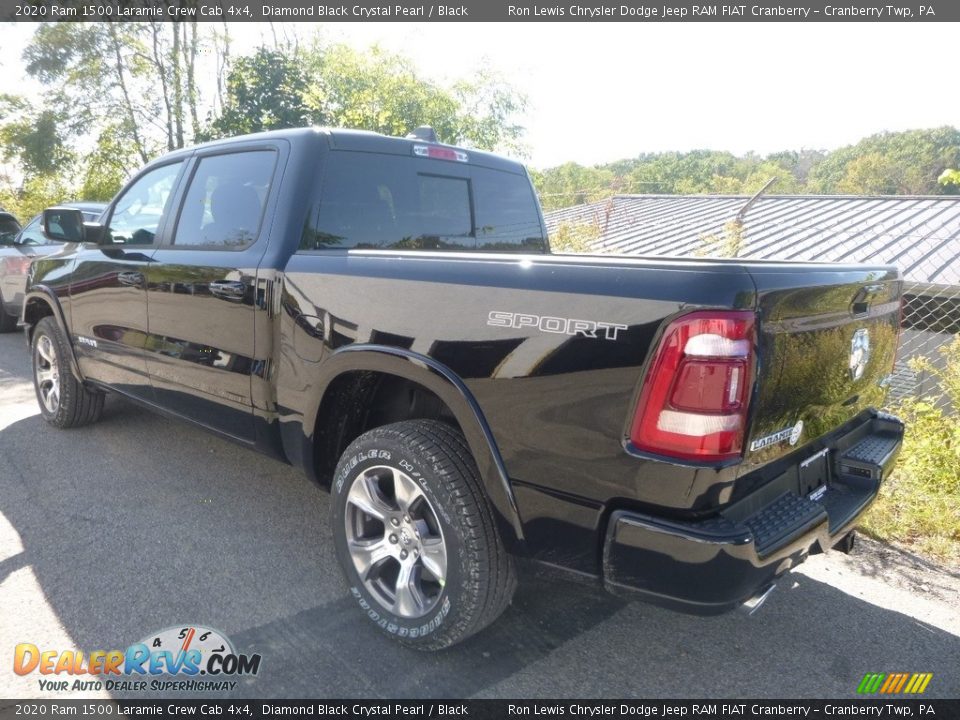 2020 Ram 1500 Laramie Crew Cab 4x4 Diamond Black Crystal Pearl / Black Photo #6