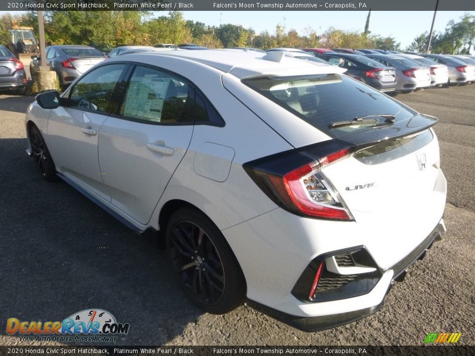 2020 Honda Civic Sport Hatchback Platinum White Pearl / Black Photo #3