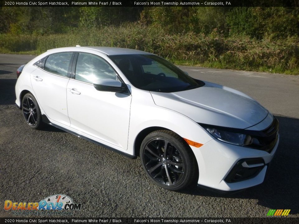 2020 Honda Civic Sport Hatchback Platinum White Pearl / Black Photo #6