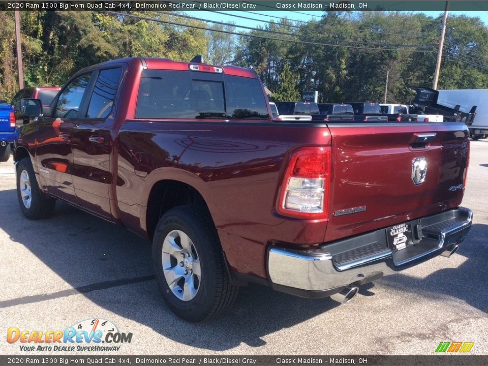 2020 Ram 1500 Big Horn Quad Cab 4x4 Delmonico Red Pearl / Black/Diesel Gray Photo #7
