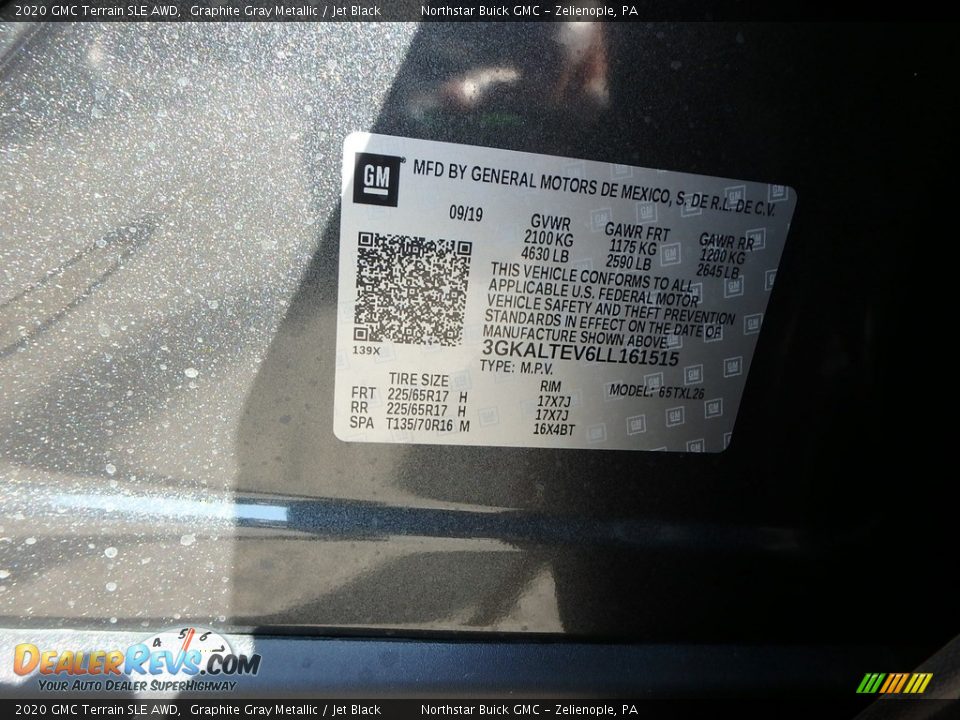 2020 GMC Terrain SLE AWD Graphite Gray Metallic / Jet Black Photo #11