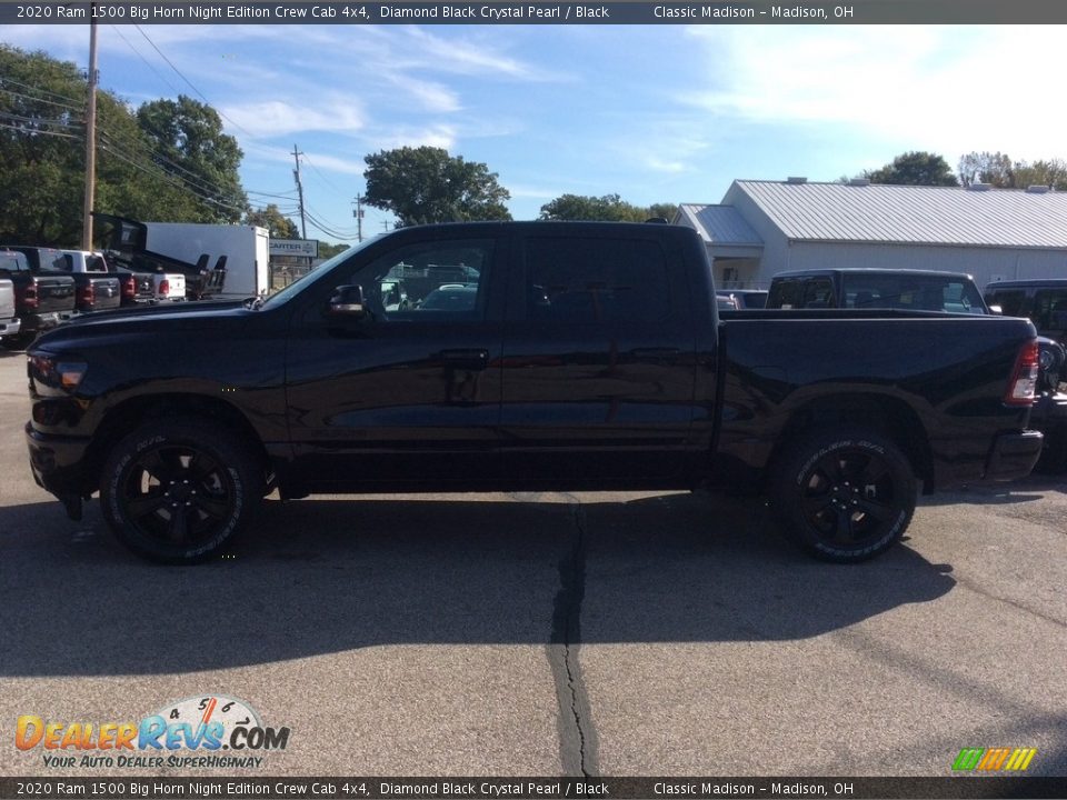 2020 Ram 1500 Big Horn Night Edition Crew Cab 4x4 Diamond Black Crystal Pearl / Black Photo #6