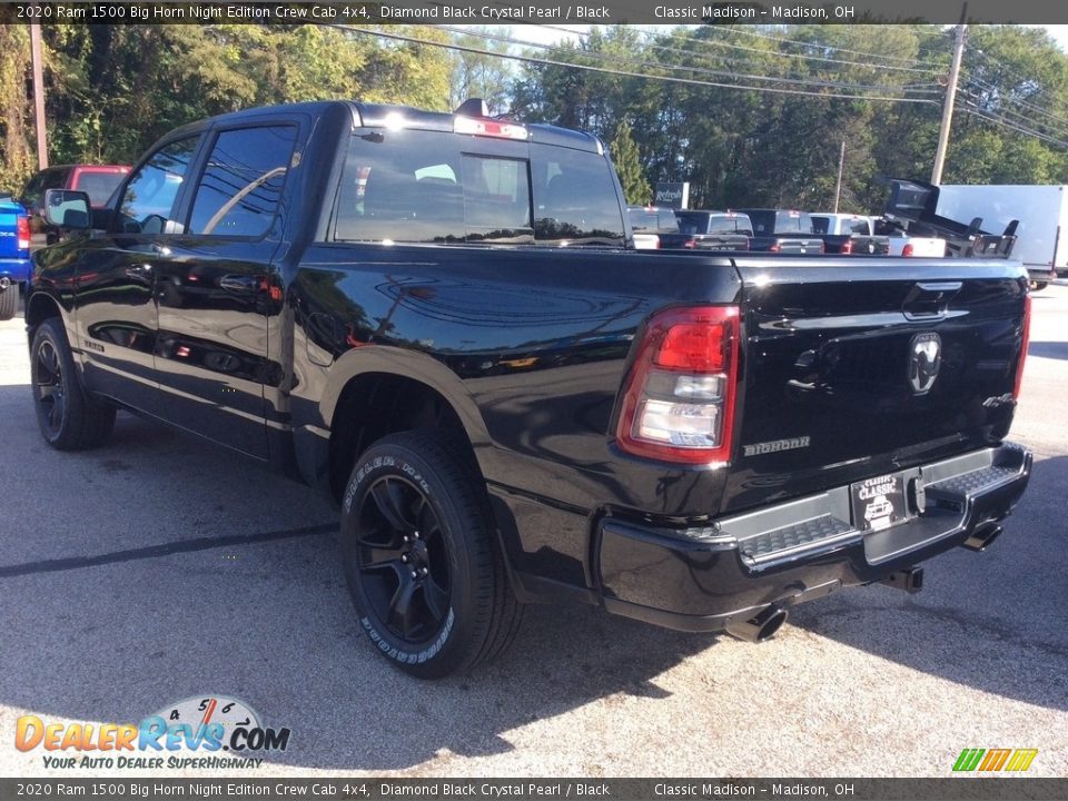 2020 Ram 1500 Big Horn Night Edition Crew Cab 4x4 Diamond Black Crystal Pearl / Black Photo #7
