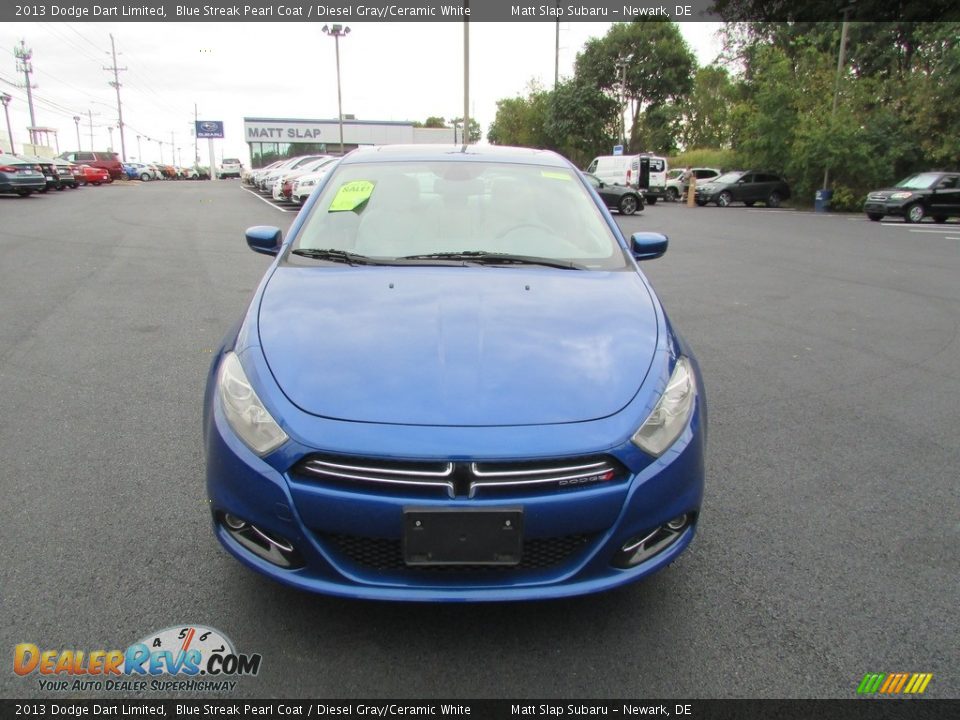 2013 Dodge Dart Limited Blue Streak Pearl Coat / Diesel Gray/Ceramic White Photo #3