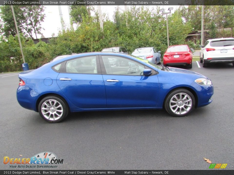 2013 Dodge Dart Limited Blue Streak Pearl Coat / Diesel Gray/Ceramic White Photo #5