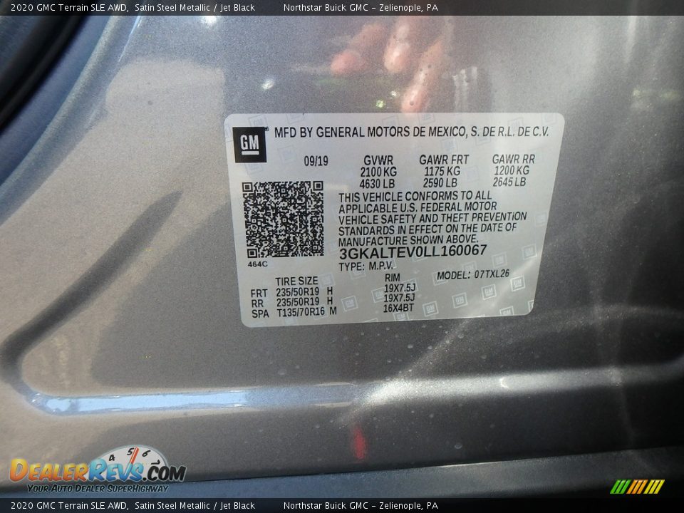 2020 GMC Terrain SLE AWD Satin Steel Metallic / Jet Black Photo #11