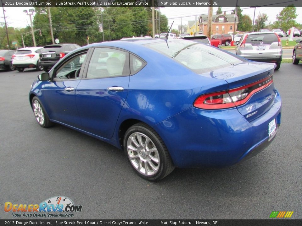 2013 Dodge Dart Limited Blue Streak Pearl Coat / Diesel Gray/Ceramic White Photo #8