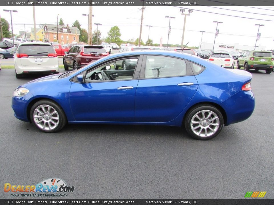2013 Dodge Dart Limited Blue Streak Pearl Coat / Diesel Gray/Ceramic White Photo #9