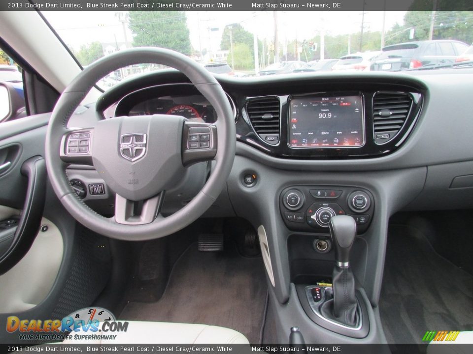 2013 Dodge Dart Limited Blue Streak Pearl Coat / Diesel Gray/Ceramic White Photo #10