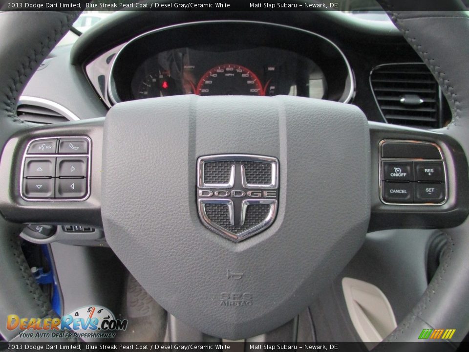 2013 Dodge Dart Limited Blue Streak Pearl Coat / Diesel Gray/Ceramic White Photo #11