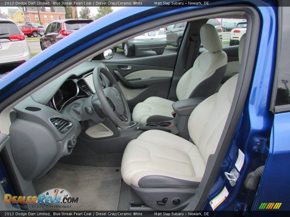 2013 Dodge Dart Limited Blue Streak Pearl Coat / Diesel Gray/Ceramic White Photo #13