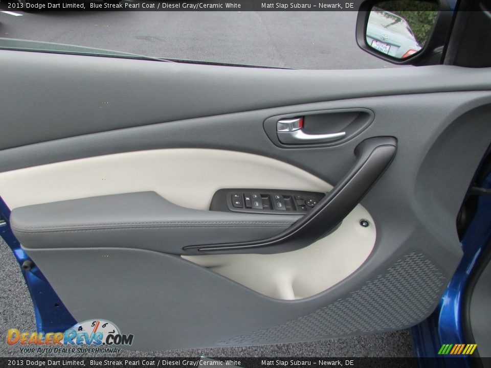 2013 Dodge Dart Limited Blue Streak Pearl Coat / Diesel Gray/Ceramic White Photo #14