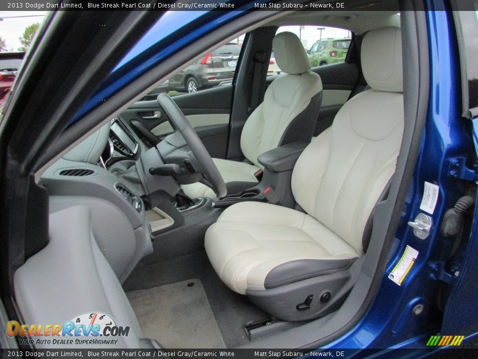 2013 Dodge Dart Limited Blue Streak Pearl Coat / Diesel Gray/Ceramic White Photo #16