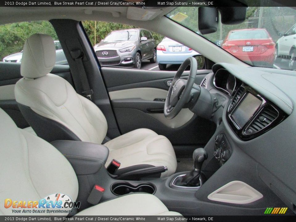 2013 Dodge Dart Limited Blue Streak Pearl Coat / Diesel Gray/Ceramic White Photo #17