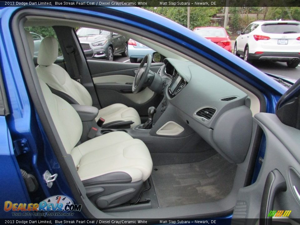 2013 Dodge Dart Limited Blue Streak Pearl Coat / Diesel Gray/Ceramic White Photo #18