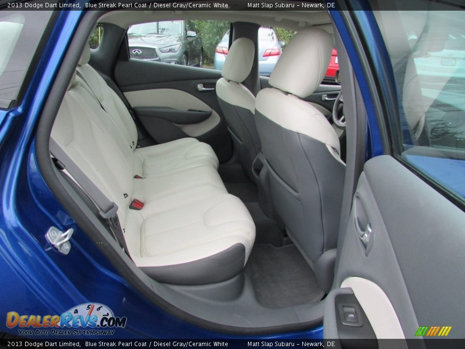 2013 Dodge Dart Limited Blue Streak Pearl Coat / Diesel Gray/Ceramic White Photo #19