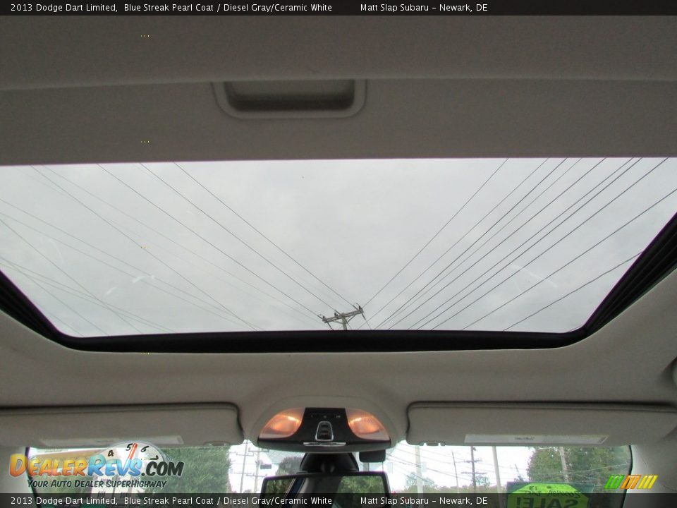 2013 Dodge Dart Limited Blue Streak Pearl Coat / Diesel Gray/Ceramic White Photo #20