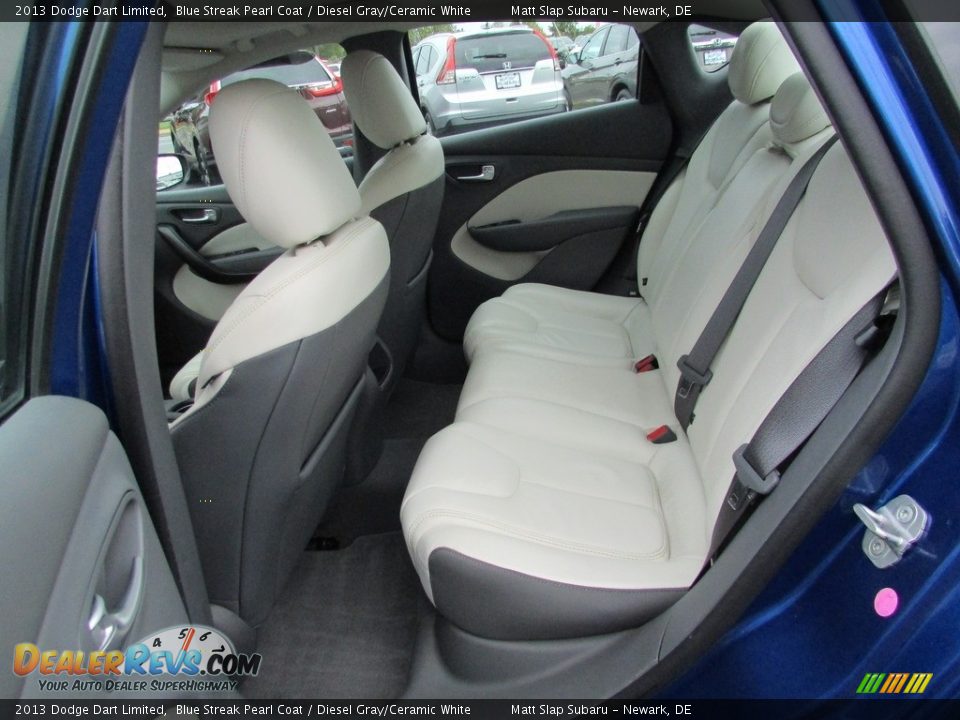 2013 Dodge Dart Limited Blue Streak Pearl Coat / Diesel Gray/Ceramic White Photo #21
